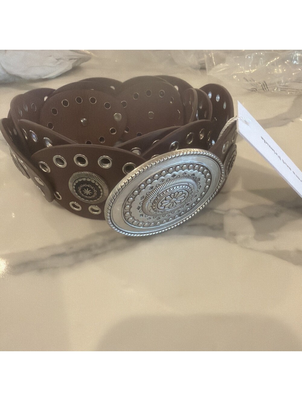 Lovers And Friends Wyatt Belt Brown And Silver $99